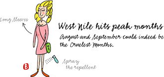 WEST NILE HITS PEAK MONTHS